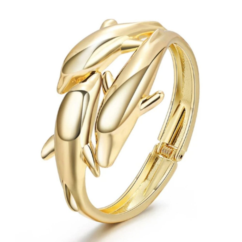 Gold Dolphin Bracelet by Bimini Beachwear